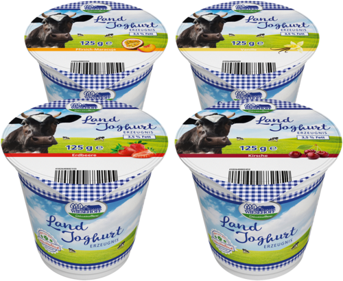 Land-Joghurt 4-fach sortiert 3,5%, 125 g