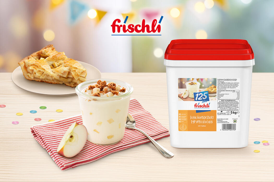frischli Pressebild Jubiläumsdessert Typ Apfelkuchen