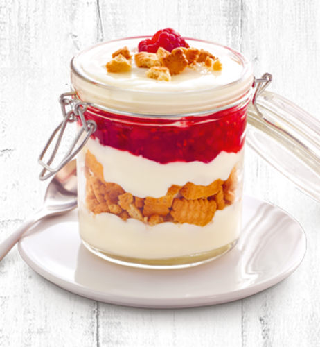 Cheesecake Dessert-Trifle „Himbeer-Butterkeks“
