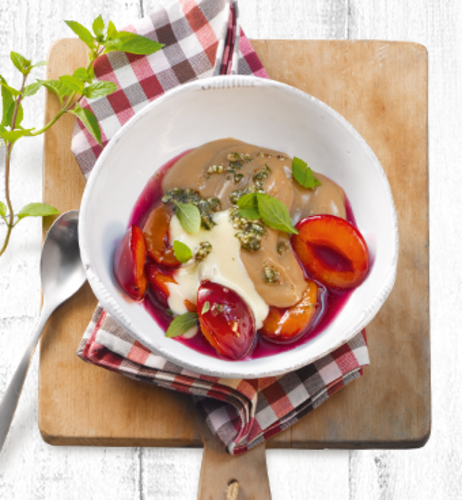 Nuss-Nougat-Pflaume Dessert | frischli Foodservice