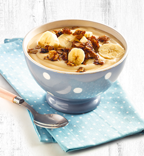 Butterkekspudding „Bananen-Split“ mit Schoko-Knusperhaferflocken