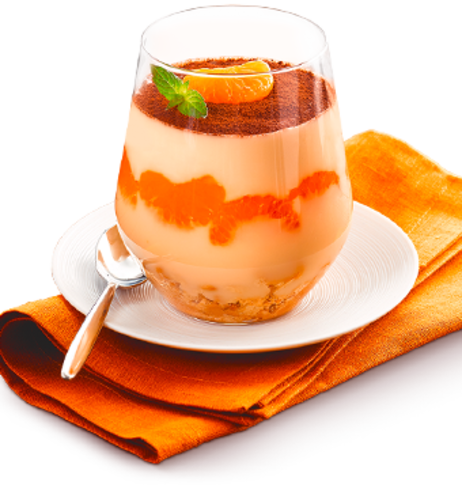 Butterkeks-Tiramisu-Kreation mit Mandarinen & Zimtkakao