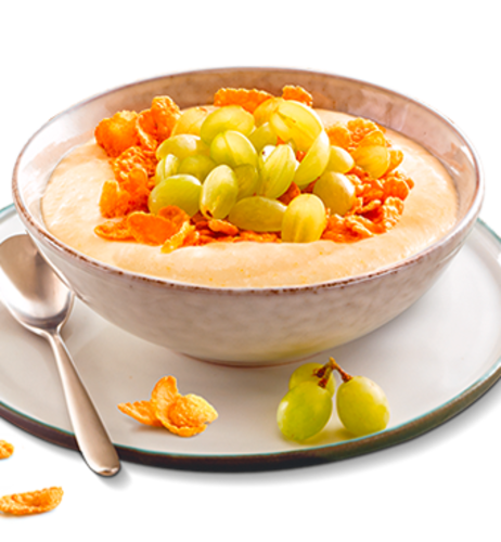 Grießbrei mit Weintrauben & Cornflakes-Crunch