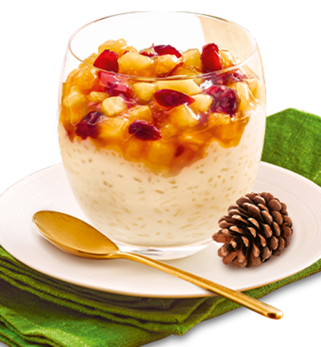 Weihnachtsmilchreis mit Cranberry-Ananas-Grütze