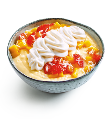 Happy Hawaii Mango-Erdbeer-Dessert mit Kokossahne