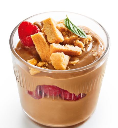 Lucky Kiss Nuss-Nougat-Pudding mit Himbeeren & Shortbread