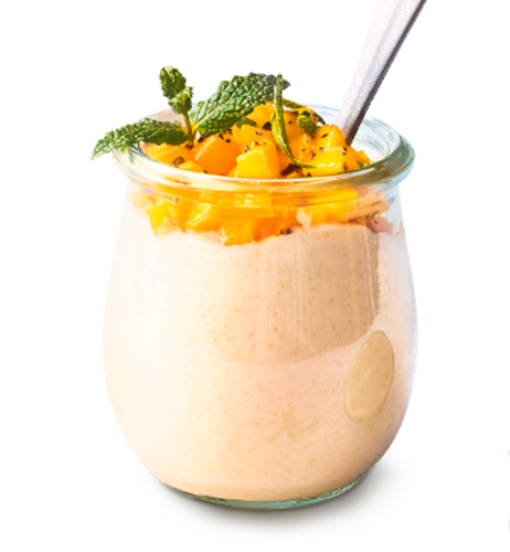 Purest Paradise – Grießpudding mit Limetten-Mangos & langem Pfeffer