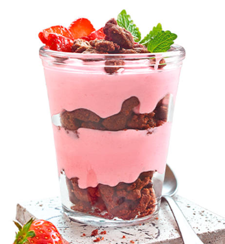 Crazy Crumble Dessert – Erdbeer-Fruchtdessert mit Erdbeer-Kakao-Crumble