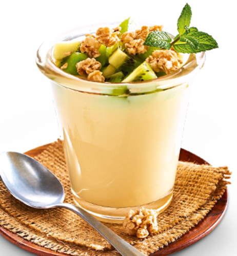 Bio-Vanillepudding mit Kiwi & Granola
