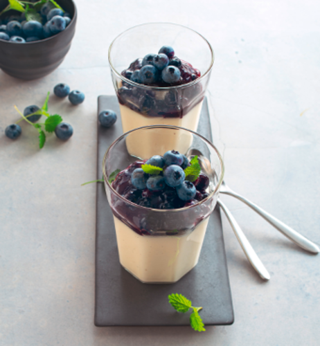 Panna Cotta mit Hafer und Blaubeeren | frischli Foodservice