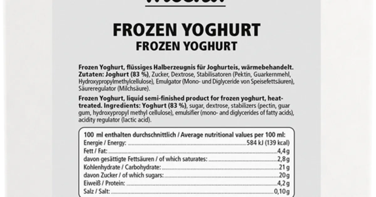 Frozen Yoghurt frischli Foodservice
