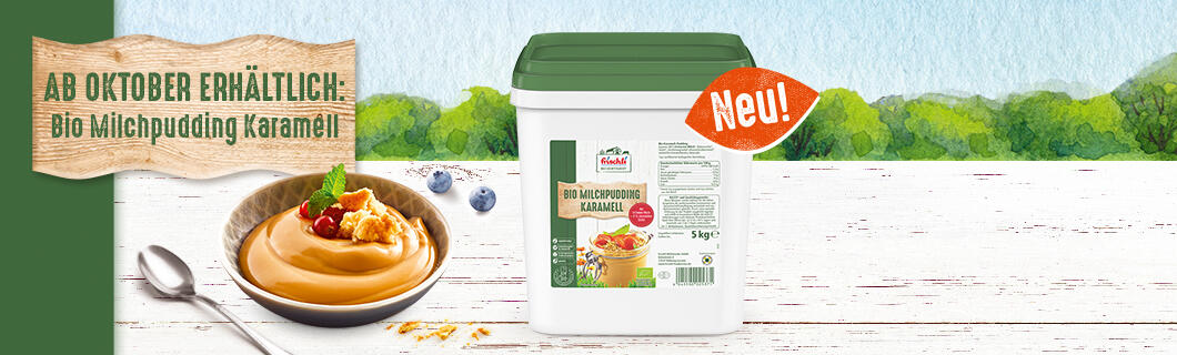 frischli Sliderbild Bio-Milchpudding Karamell 5 kg