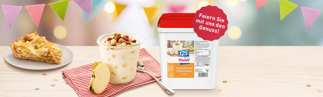 frischli Sliderbild Jubiläumsdessert Typ Apfelkuchen