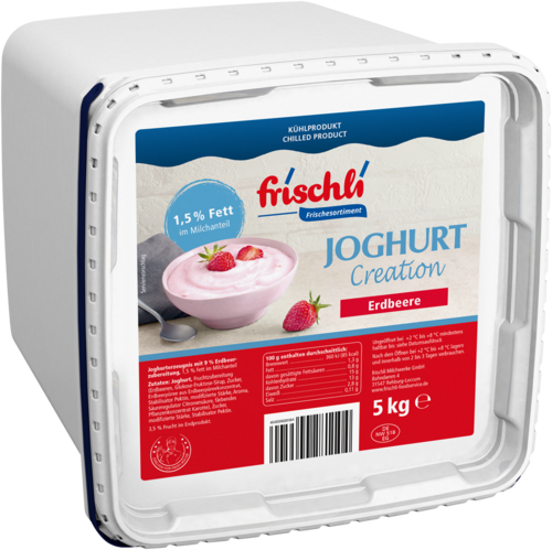 frischli Joghurt Creation Erdbeere 1,5 % Fett 5 kg Eimer