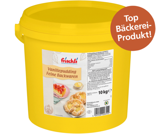 frischli Produktabbildung Vanillepudding Feine Backwaren 10 kg mit Störer