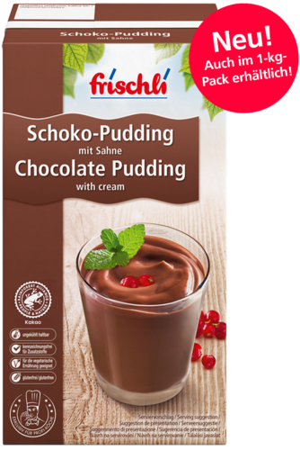 frischli Produktabbildung Schoko-Pudding 1000g mit DE-Störer