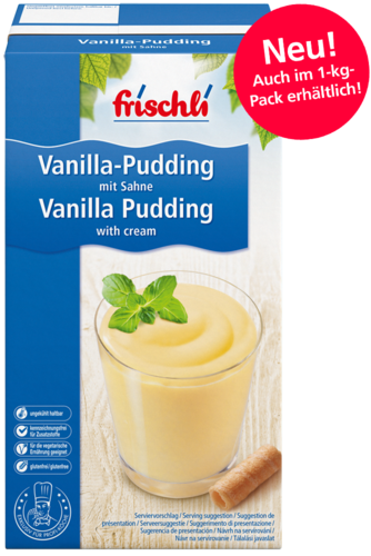 frischli Produktabbildung Vanilla-Pudding 1000 g mit Neu-Störer