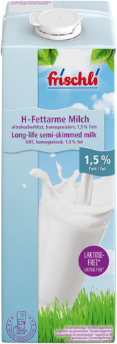 frischli Produktabbildung H-Fettarme Milch 1,5 % laktosefrei 1000 ml