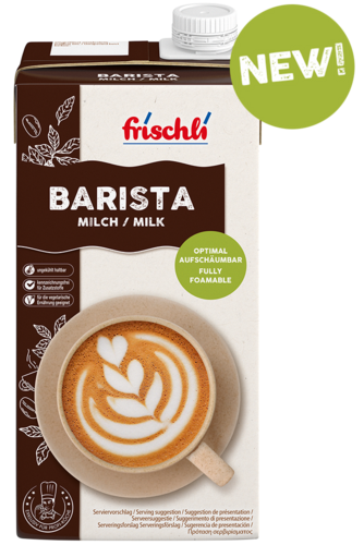 frischli Produktabbildung Barista Milk mit NEW-Störer