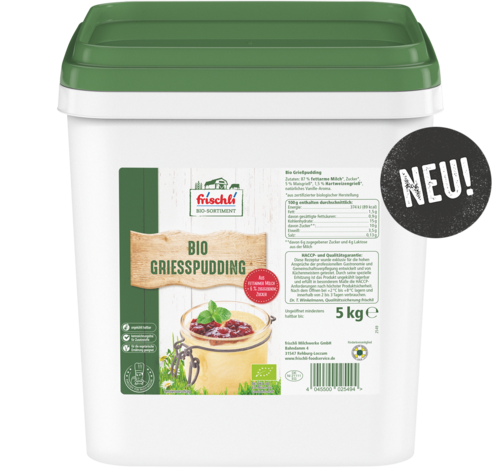 frischli Produktabbildung Bio Grießpudding 5 kg