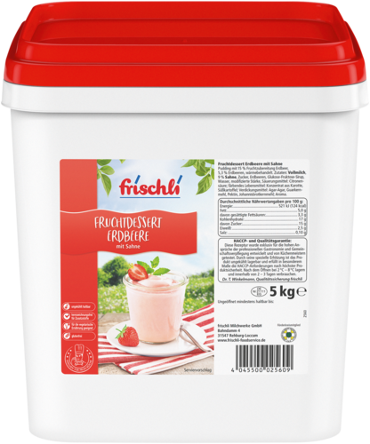 frischli Produktabbildung frischli Fruchtdessert Erdbeere mit Sahne 5 kg
