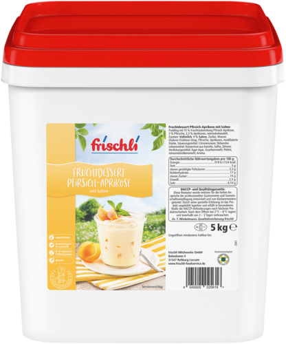 frischli Produktabbildung frischli Fruchtdessert Pfirsich-Aprikose mit Sahne 5 kg