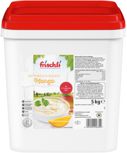 frischli Produktabbildung Buttermilch-Dessert Mango 5 kg