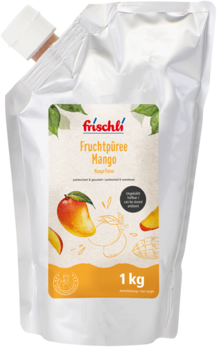 frischli Produktabbildung Fruchtpüree Mango 1kg Standbeutel