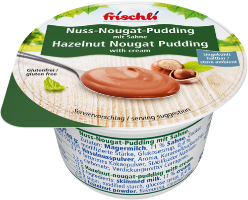 frischli Produktabbildung Nuss-Nougat-Pudding mit Sahne 85 g