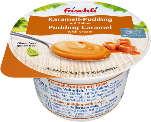 frischli Produktabbildung Karamell-Pudding mit Sahne 85 g