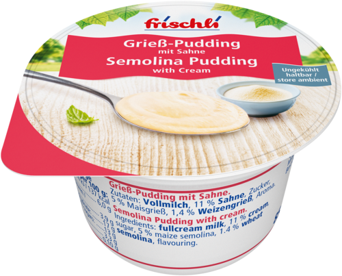 frischli Produktabbildung Grieß-Pudding mit Sahne 85 g
