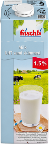 frischli Produktabbildung Milk UHT semi skimmed 1.5 % 1000 ml