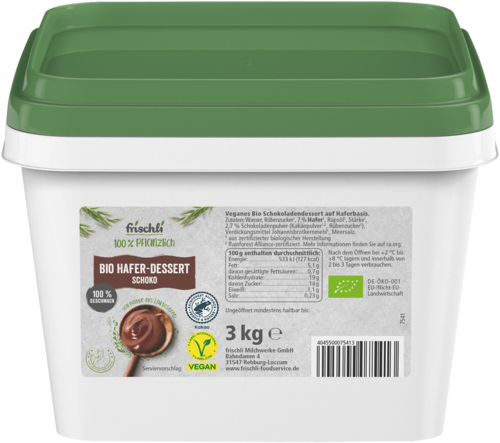 frischli Produktabbildung Bio Hafer-Dessert Schoko 3 kg