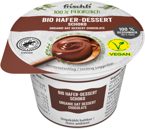 frischli Produktabbildung Bio Hafer-Dessert Schoko 85 g