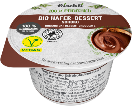 frischli Produktabbildung Bio Hafer-Dessert Schoko 85 g