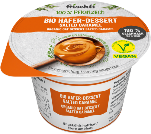 frischli Produktabbildung Bio Hafer-Dessert Salted Caramel 85 g