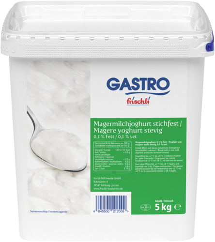 frischli Produktabbildung GASTRO frischli Magermilchjoghurt stichfest 0,1 % Fett 5 kg
