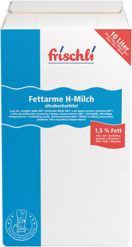 frischli Produktabbildungen Fettarme H-Milch 1,5 % Fett 10 Liter BiB
