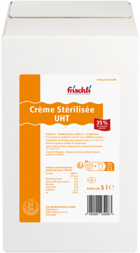 frischli Produktabbildung Crème Stérilisèe UHT 35 % de matière grasse 5 l BiB