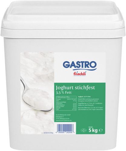 frischli Produktabbildung GASTRO frischli Joghurt stichfest 3,5 % 5 kg