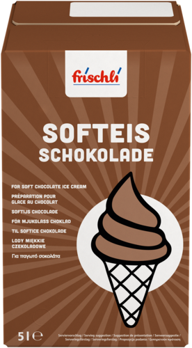 frischli Produktabbildung Softeis Schokolade 5 L BiB