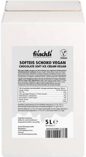 frischli Produktabbildung Softeis Schoko vegan 5 L BiB