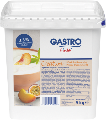 frischli Produktabbildung GASTRO frischli Creation Pfirsich-Maracuja Joghurterzeugnis 3,5 % 5 kg