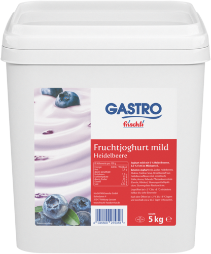 frischli Produktabbildung GASTRO frischli Fruchtjoghurt mild Heidelbeere 5 kg
