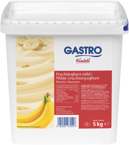 frischli Produktabbildung GASTRO frischli Fruchtjoghurt mild Banane 3,5 % Fett 5 kg