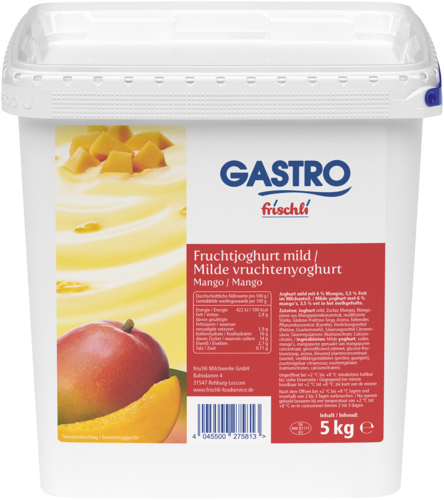 frischli Produktabbildung GASTRO frischli Fruchtjoghurt mild Mango 3,5 % Fett 5 kg