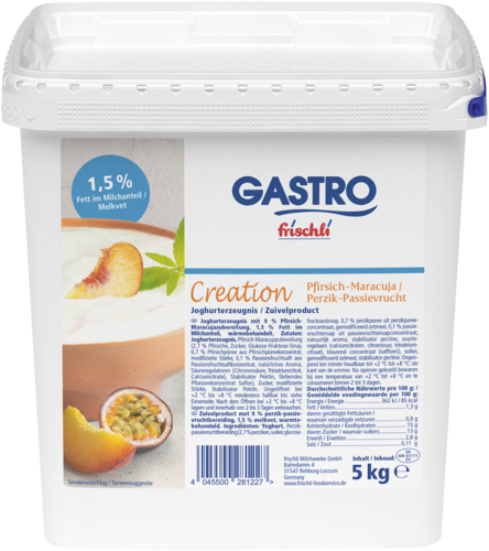 frischli Produktabbildung GASTRO frischli Creation Pfirsich-Maracuja Joghurterzeugnis 1,5 % 5 kg