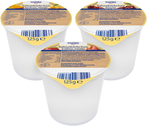 frischli Produktabbildung GASTRO frischli Sahnekörbchen gemischte Steige 20x125g
