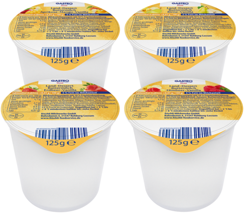 frischli Produktabbildung GASTRO frischli Land-Dessert Buttermilch 5 % Fett 125 g 4er-Gruppe